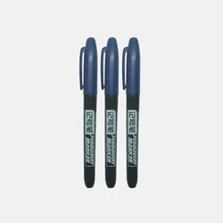 Vibrant Waterproof Permanent Marker Set - Black, Blue & Red for Art and School Supplies (3pcs blue)