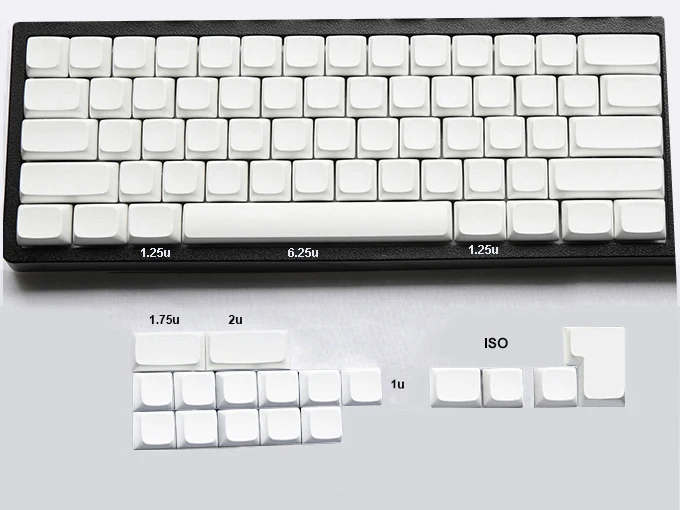 Enhanced PBT Material Blank XDA Keycaps Set