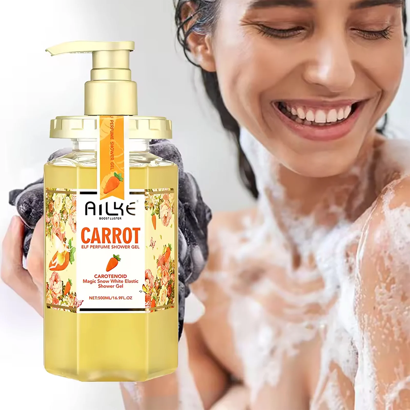 AILKE Natural Fragrance Shower Gel, Clean Stains, Exfoliate, Moisturize, Brighten Skin Tone, For All Skin Types Body Wash
