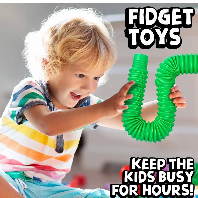 8/16/24 Pcs Colorful PopTelescopic Tube Stretching Corrugated Tube Children Adult Stress Relief Toy