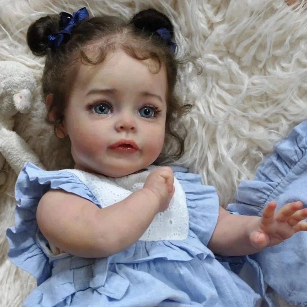 

NPK 60CM Completed Doll Baby Reborn Toddler Girl Hand Paint Doll with Genesis Paint High Quality 3D skin Doll Gift