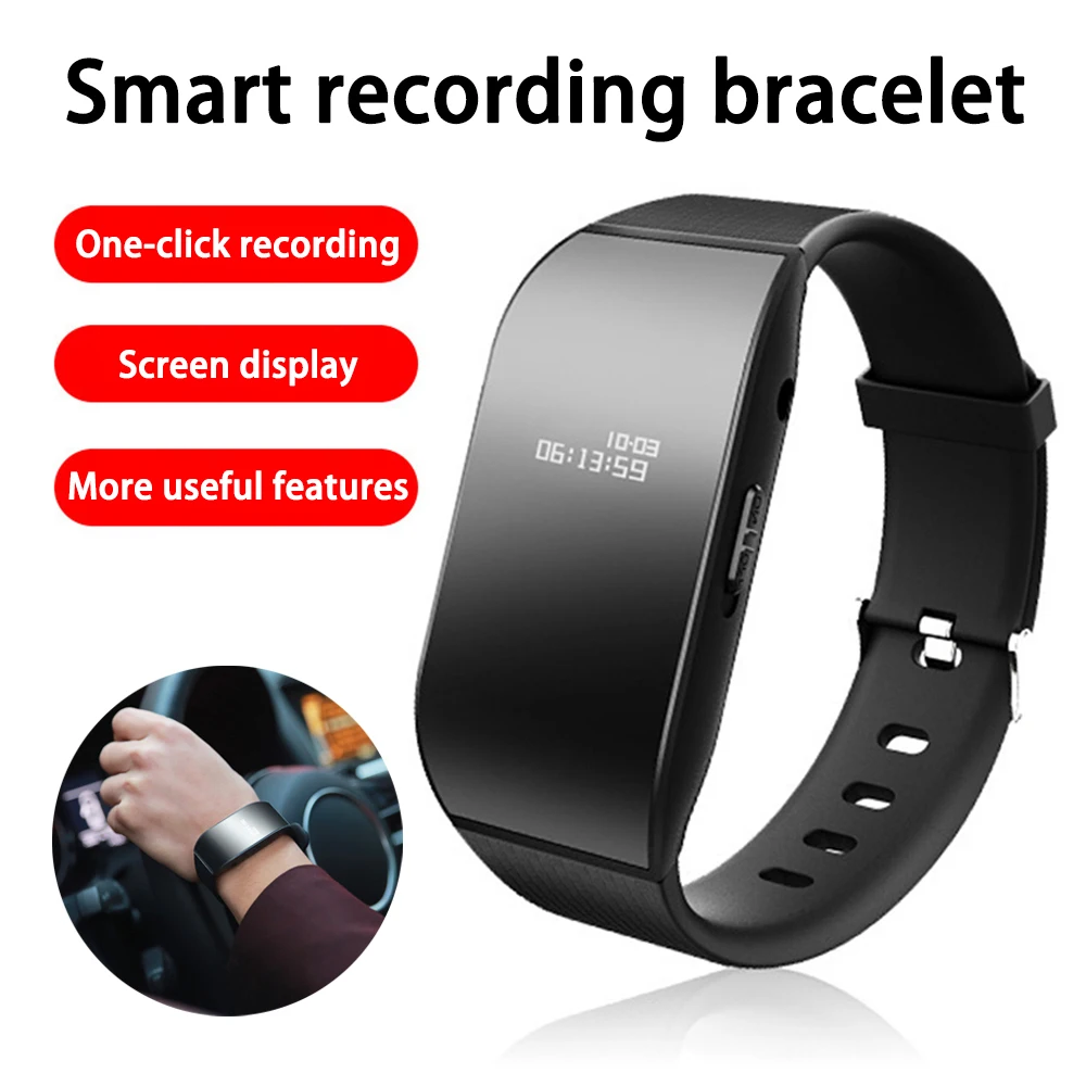 

Digital Voice Recorder 4-32G Wrist Watch Noise Reduction Audio Dictaphone WAV MP3 Player Sound Activation Recording Pen