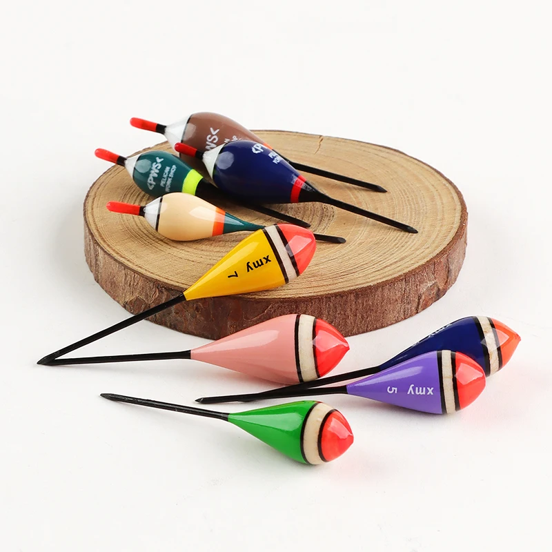 10PCS Balsa Wood Floats+1 Float Tube+1 Bag Hooks+1 Float Rest Fresh Water Bouy Lake River Fishing Buoy Accessories Tools Tackle