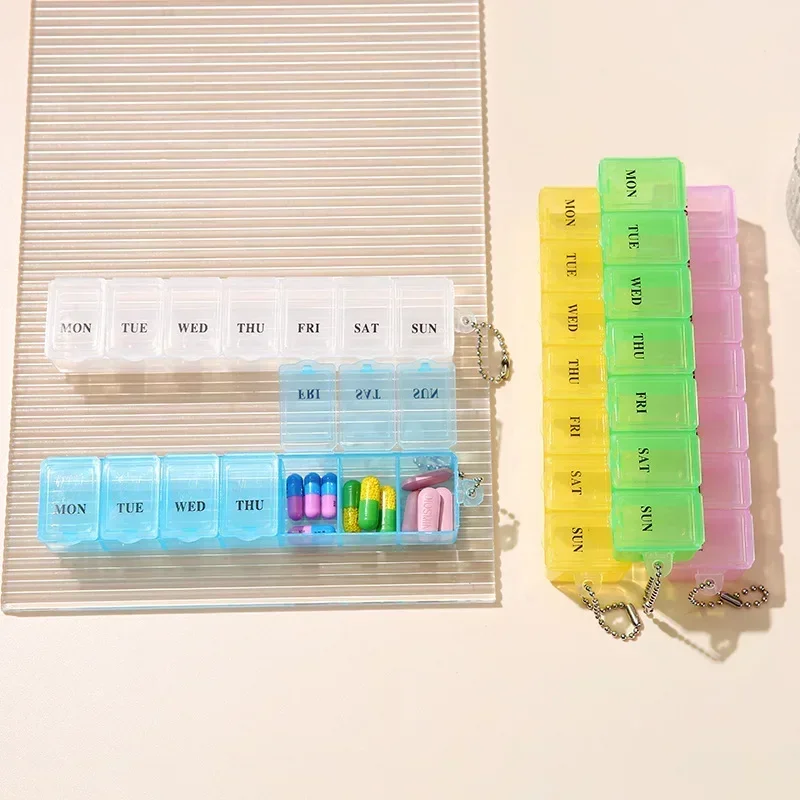 Holder Storage 1pcs New Weekly Mini Pill Medicine Box 5 Colors Tablet Organizer Container 7 Grids  Independent Lattice Hot