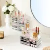 Acrylic Clear Dustproof Makeup Storage Organizer Drawers Large Skin Care Cosmetic Display Cases 3