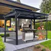 6.5x12FT Hardtop Grill Gazebo All-Weather BBQ Shelter with Side Shelves Ceiling Hooks Galvanized Steel Frame Outdoor Parties 2