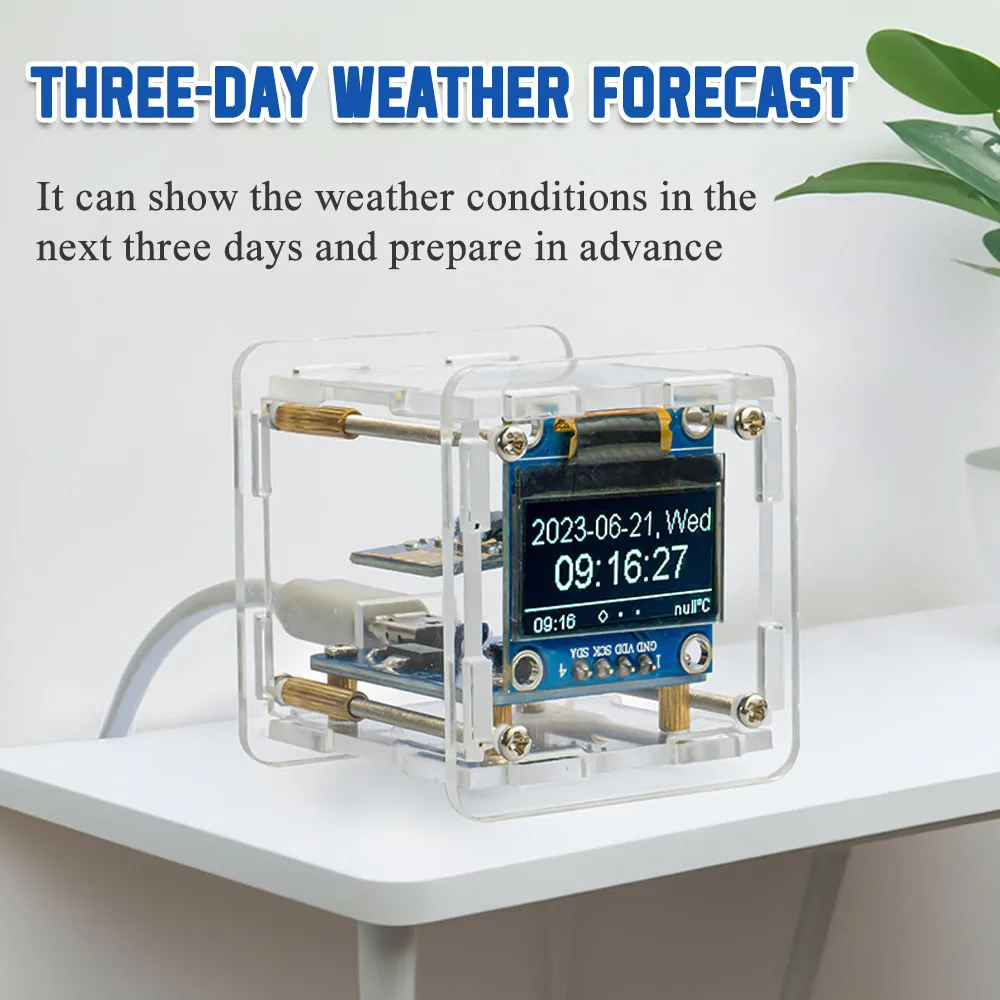 ESP8266 MINI Wetteruhr WIFI Digitaluhr Elektronische multifunktionale Wetterstation DIY Lötset – Detail 5