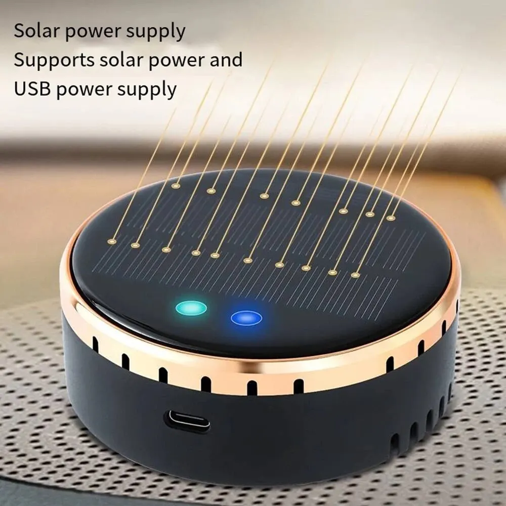HD-2305 Car Air Purifier Solar-Powered Vehicle Air Purifier Car Oxygen Bar with Ozone and Negative Ion Odor Elimination air purifier