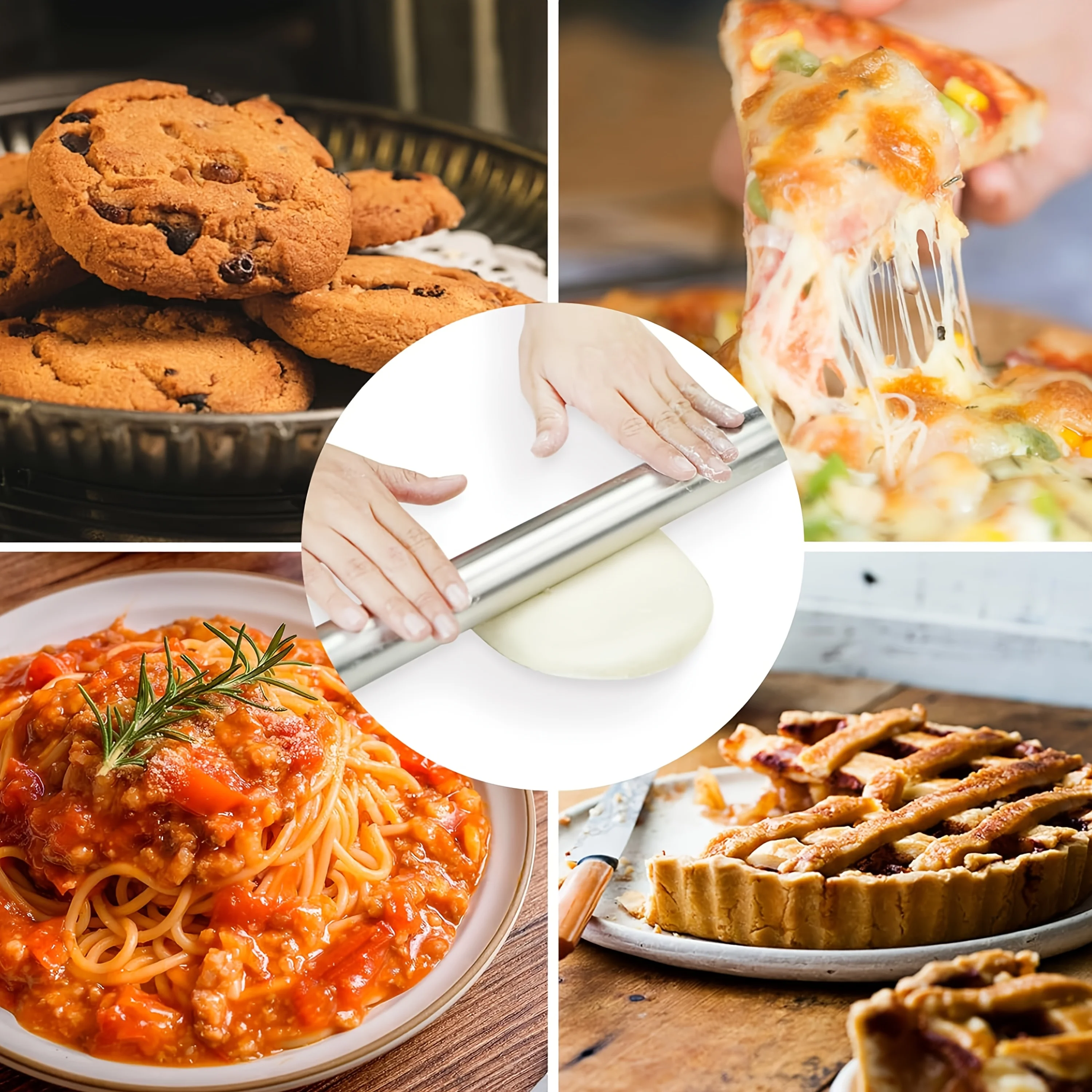 Stainless Steel Rolling Pin Kitchen Utensils Dough Roller Bake