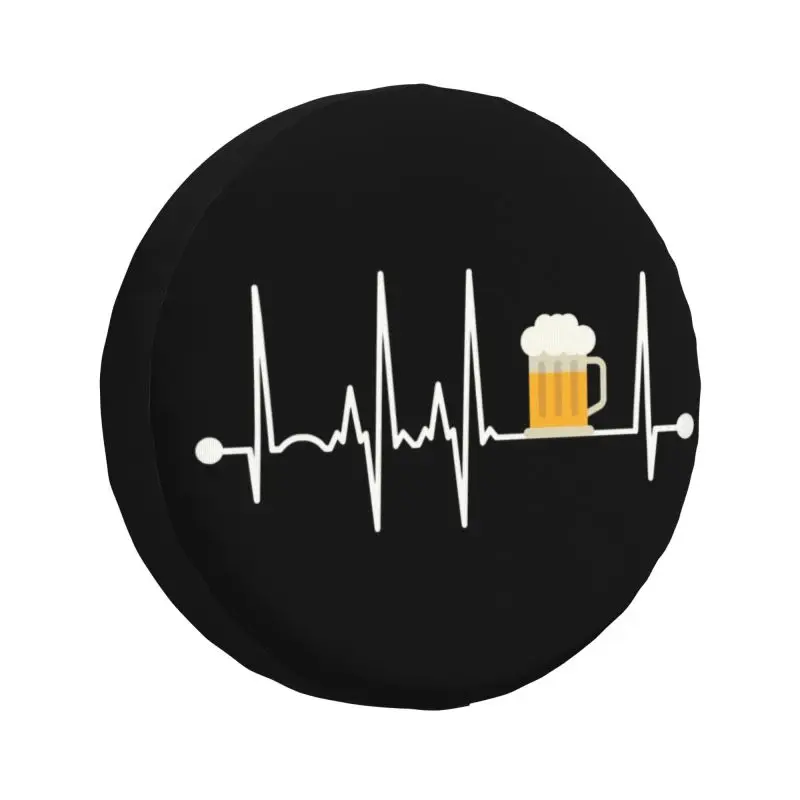 

Custom Beer Heartbeat Spare Tire Cover for Jeep Toyota Mitsubishi 4WD 4x4 RV Car Wheel Protector 14" 15" 16" 17" Inch
