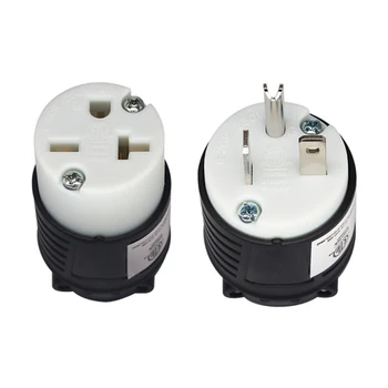 Alternative view of 20AMP NEMA 6-20P Male Plug NEMA 6-20R Female Socket for Commercial Appliances