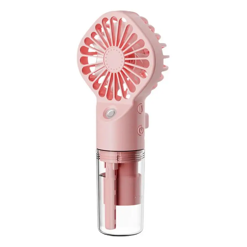 

Portable Fan With Mist Handheld Battery Powered Water Misting Fan Air Circulator Fans Spray Humidifier With 4 Speeds