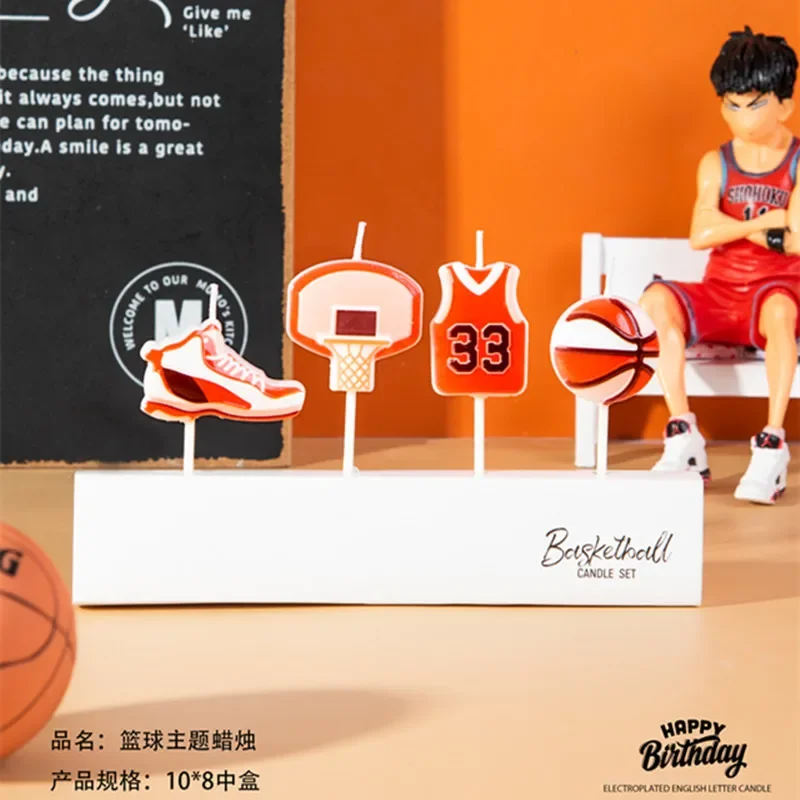 

Children's Birthday Candles Football Candles for Cake Toppers Decoration Carton Candle Basketball Them Party