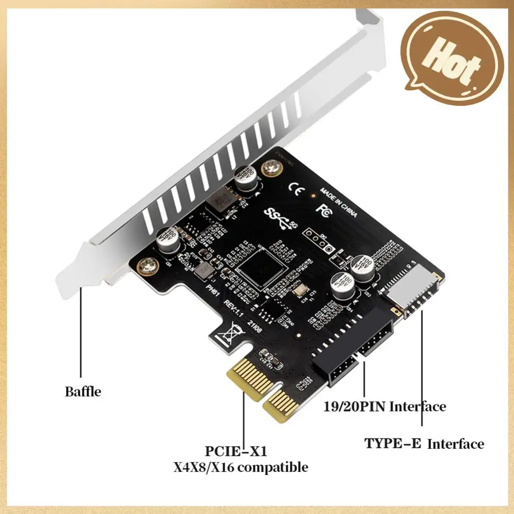 

Компьютерный PCI-E на USB 3,0 Тип C адаптер передней панели 19PIN PCI-E на USB разветвитель карты расширения