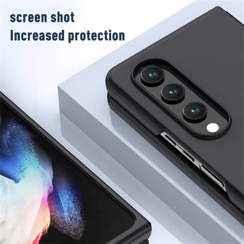 Phone Case For Samsung Galaxy Z Fold 5 4 3 5G Case Luxury Ultra Thin Skin-friendly Matte Folding Shockproof Protection PC Hard Back Cover