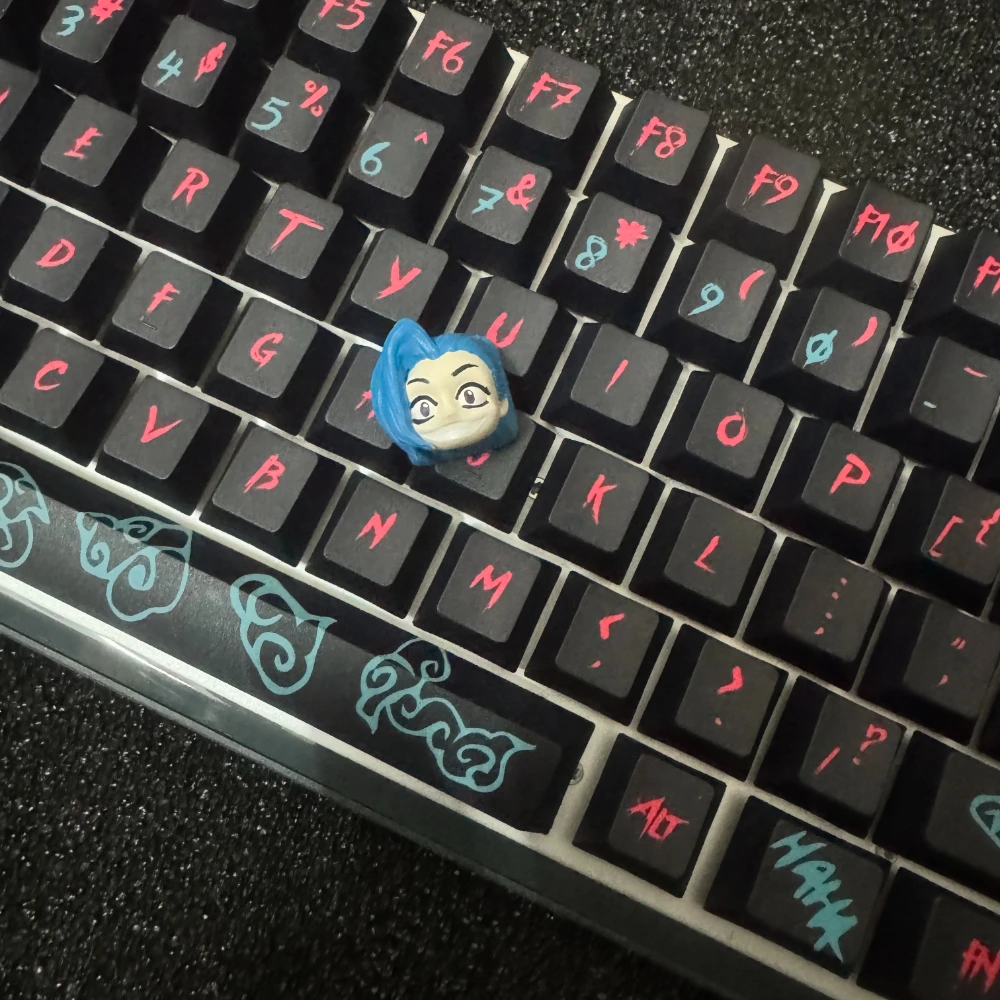 Echome-arcane Jinx Keycaps Design Original Resina Artisan Keyboard Cap Custom Cute Anime Key Cap para Teclado Mecânico Presente - Imagem 3