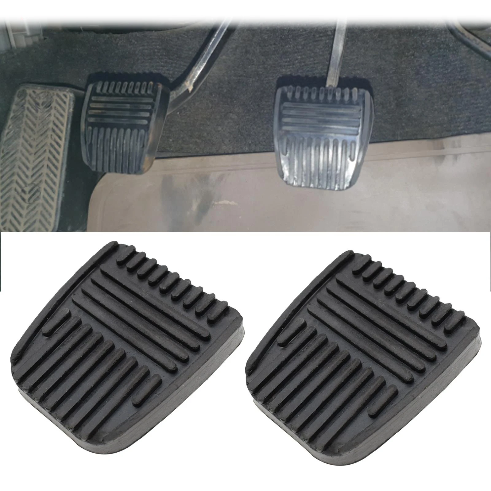 Brake Clutch Pedal Cover 2PCS Rubber Replacement for Toyota Celica 1982-1999