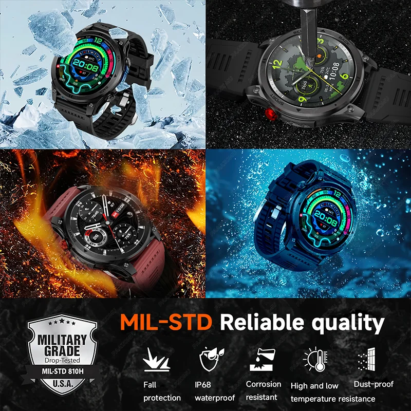 2026 new men's sports smartwatch with GPS trackingcompass100+sportsmodeswireless callintelligentreminderoutdoorfitnesssmartwatch 5