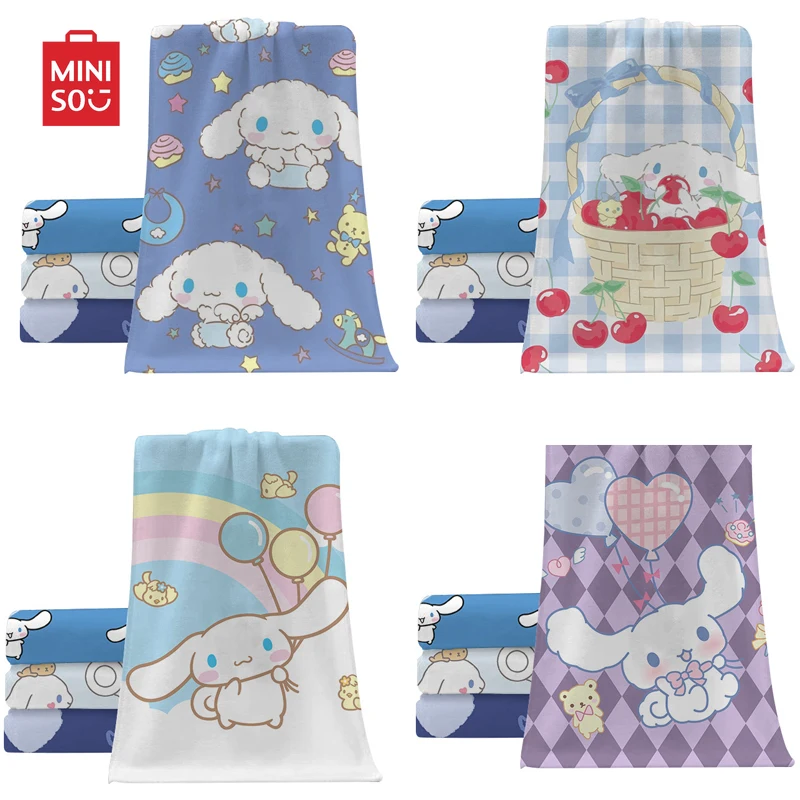

Sanrios Microfiber Bath Towel Kawaii Hello Kitty Kuromi Cinnamoroll Mymelody Children Sofa Face Sweat Beach Towel