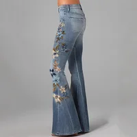 3D Printed Jeans for Women's Flare Denim Pant High Waist Elegant Vintage Casual High Street Slim Pockets Plus Size Women's Jeans - Image 3