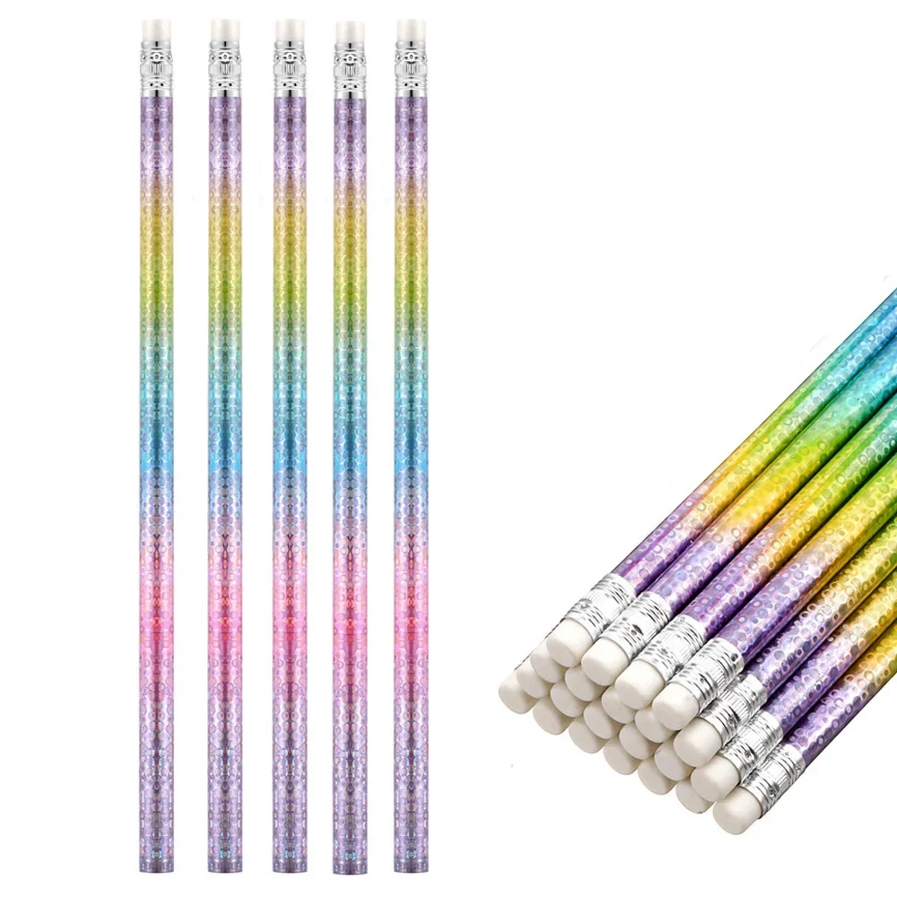 Drawing Pencils 12pcs HB With Eraser Fantasy Starry Sky Sketching