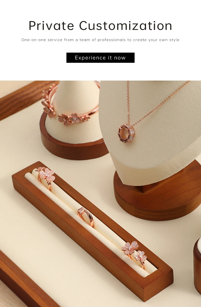 Ring Display Tray Wooden Ring Storage Stand with Microfiber Organizer | Jewelry Display... - SKU RDT00855 - UGI Packaging