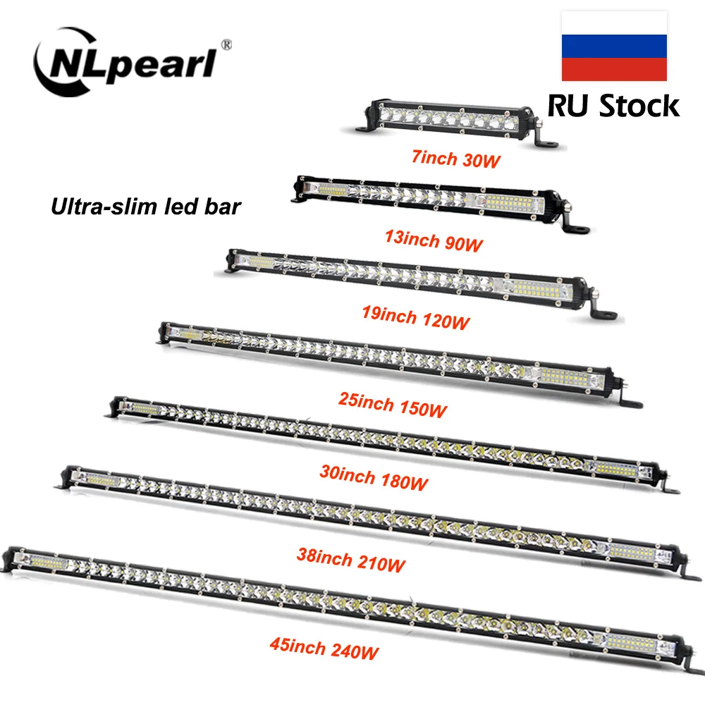 Nlpearl 12V 24V Off Road Led Bar Spot Flood Combo Led Light Bar/Work Light Per Camion Boat 4X4 Atv Suv Car Barra Led Fari