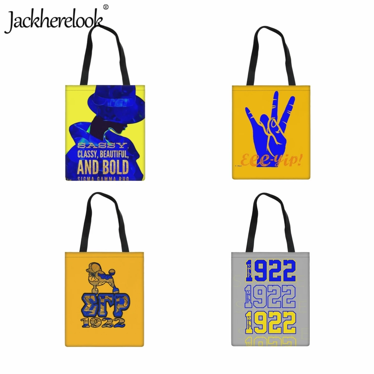 

Jackherelook Eco-Friendly Canvas Bag For Ladies Classic Hot Sigma Gamma Rho Sorority Handbag Casual Travel Shopping Shoulder Bag