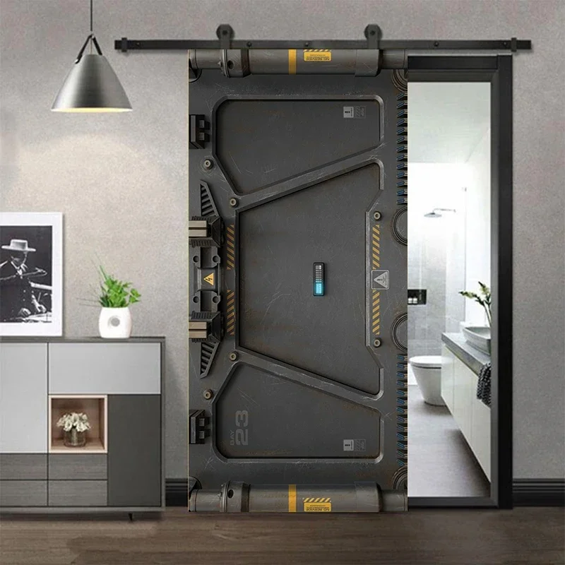 Stickers Home Door Decoration Aesthetic Holder Poster Self-adhesive Wallpapers 3d Photo Science Fiction Stickers spaceship door wallpaper stickers
