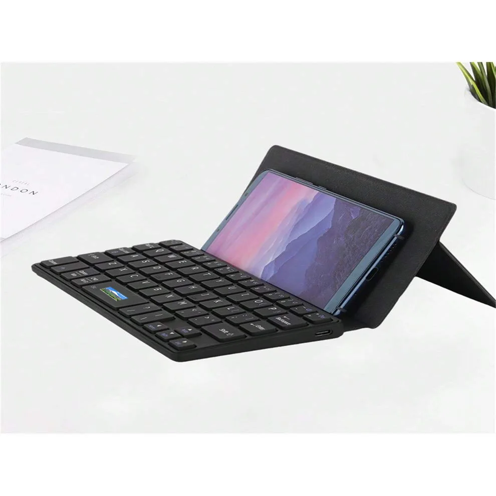 Mechanical Keyboard Wireless Mechanical Keyboard Bluetooth Keyboard JOMAA Folding Phone Keyboard,Portable Rechargeable Keyboard Foldable Bluetooth Wireless Keyboard with Stand Holder