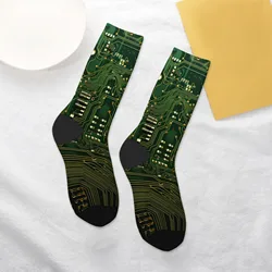Men's Fun Circuit Board Design Socks - Soft, Breathable, Trendy Crew Socks - One Size (Color 3)