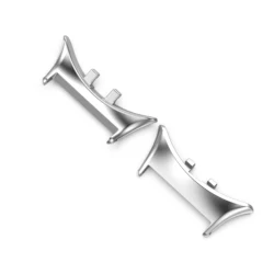 Strap Connector Adapter for Smart Watch Bands - Right Angle Design (Silver)