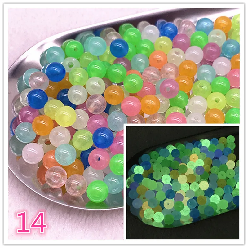 

NEW 6--12mm Strong Luminous Beads Glow In The Dark Fishing Loose Spacer Beads for Jewellery Marking DIY Bracelet Accessories