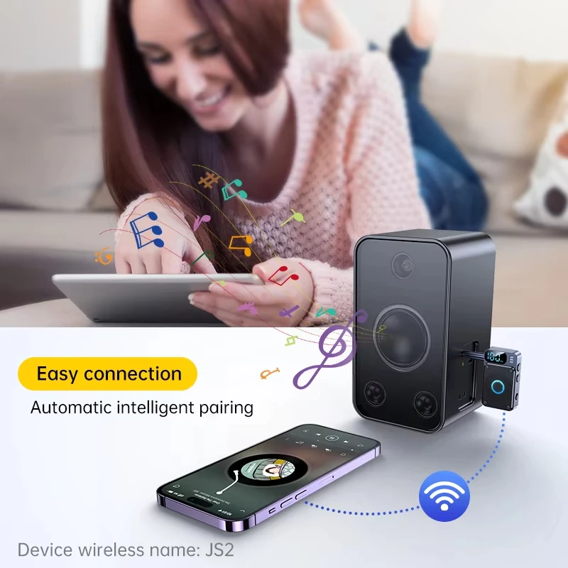 Car Bluetooth 5.4 Audio Receiver Transmitter 3.5mm AUX Wireless Adapter Mic for TV PC Headphone Amplifier