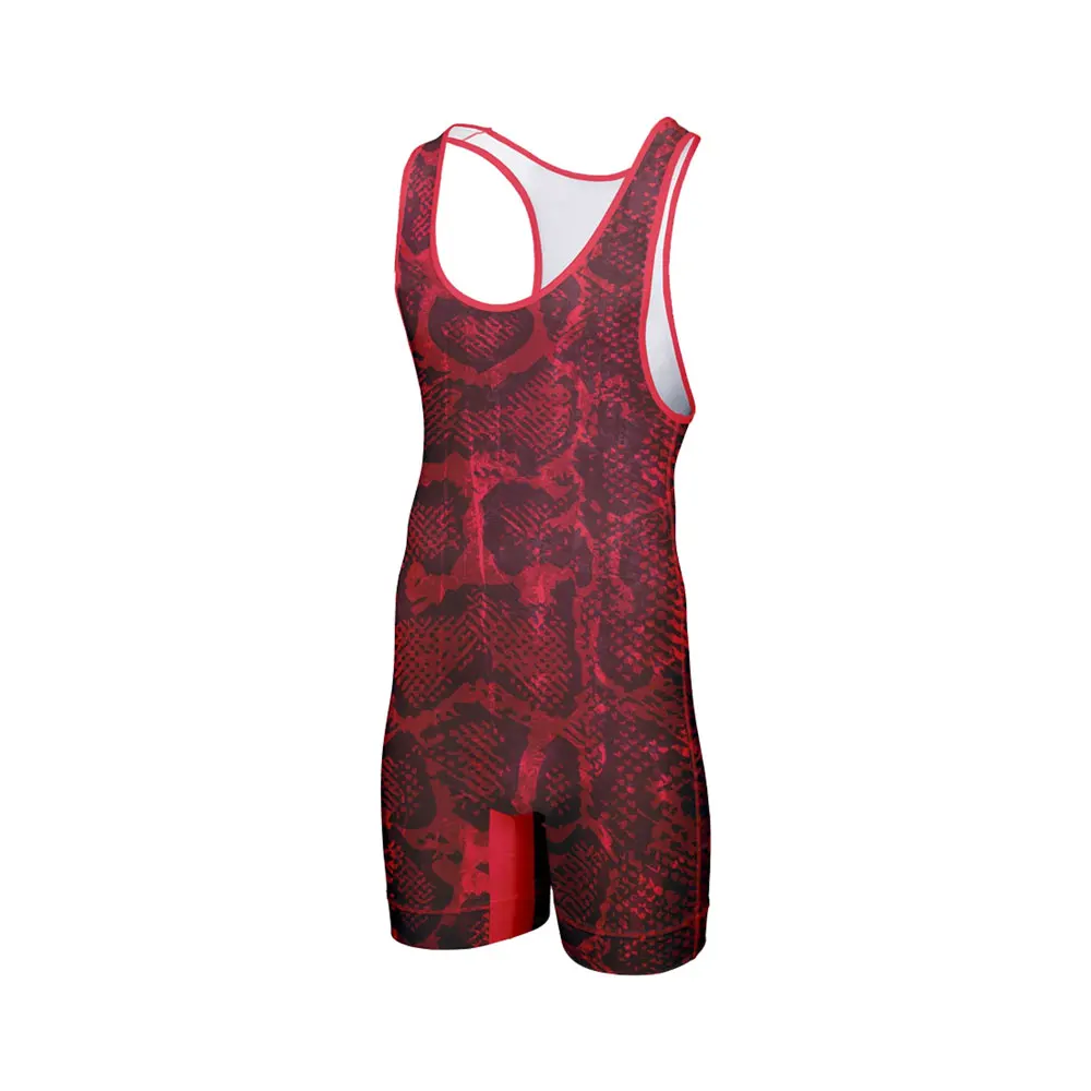 Snake Pattern Wrestling Singlet Bodysuit Leotard Outfit Underwear GYM