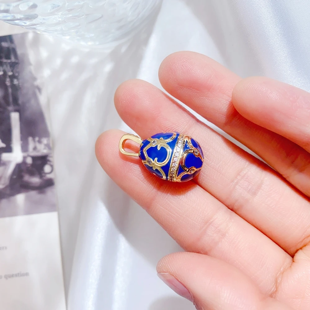 Juya DIY Damen-Brautschmuckherstellung, Dekorationen, handgefertigt, 18 Karat echt vergoldet, hohl, ovale Emaille, königliche Blumen-Charms-Zubehör – Detail 28