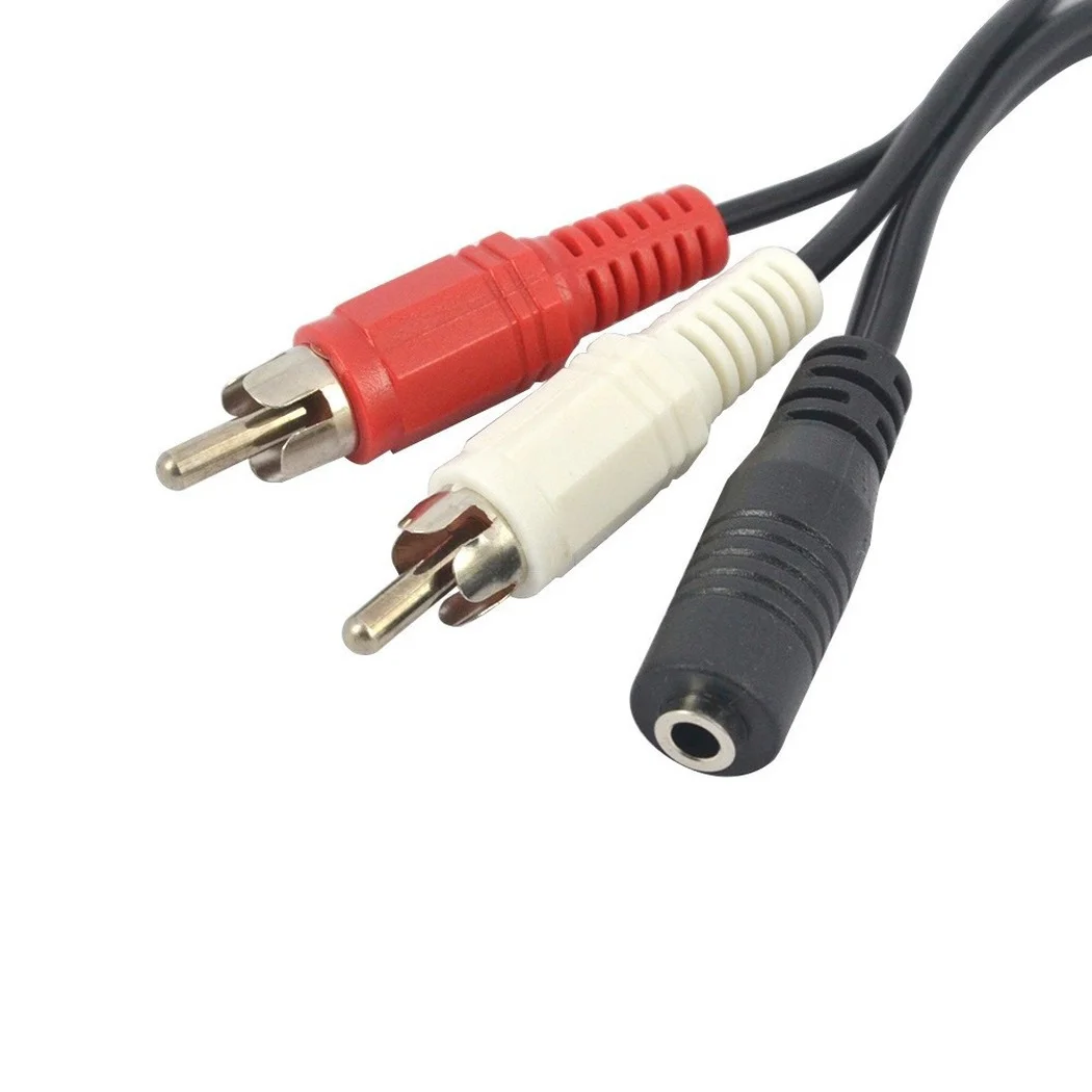 

Hot RCA Cable 3.5mm Jack Stereo Audio Female to 3.5 AUX Y Adapter for DVD Amplifiers 2RCA Male Socket Headphone