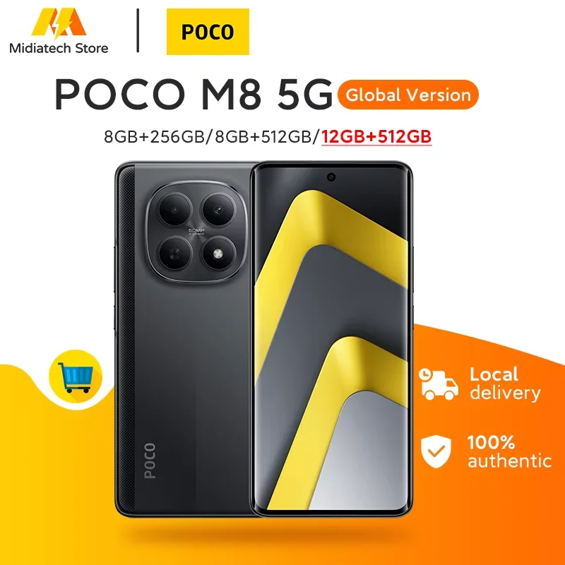 Versión Global Poco M8 5G 512GB 256GB Smartphone Snapdragon 6 Gen 3 Pantalla AMOLED de 6.77