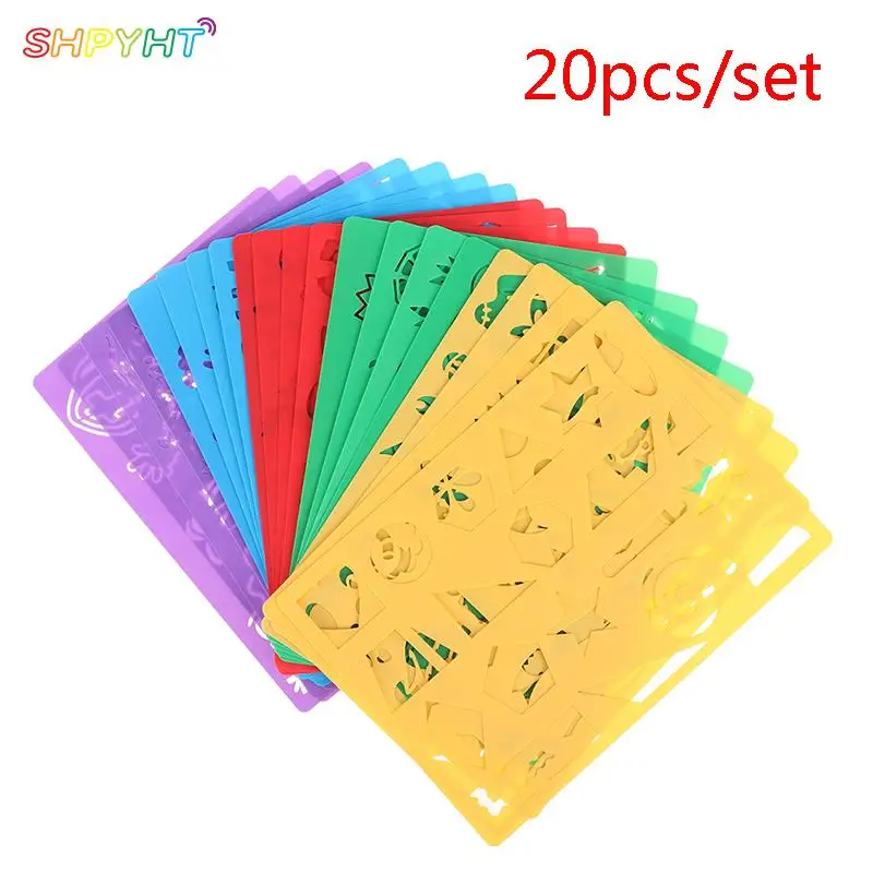 Kids Drawing Template Art Tool Painting Stencil Rulers Kit Drawing