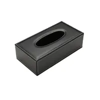 NEW Black Leather Tissue Box Holder Cover Dispenser Grey Toilet Bathroom Home Fancy Design 1