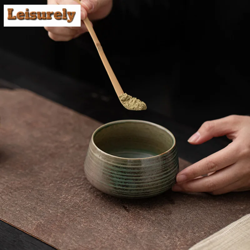 280ml Japanese Kiln Change Threaded Matcha Bowl Small Tea Ordering Basin Song Dynasty Green Tea Powder Tool Ceremony Accessories