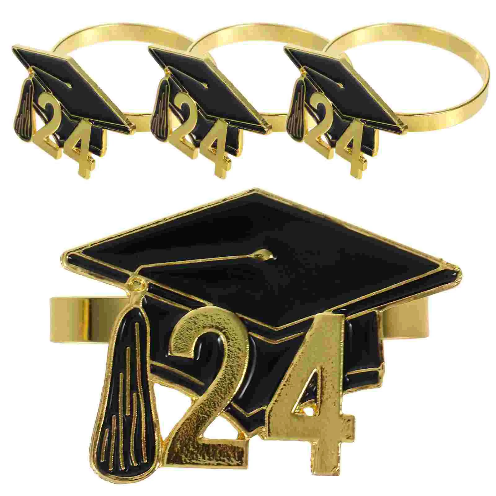 

4 Pcs Napkin Holder Party Rings Dining Table Graduation Hat Clasps Decoration Serviette