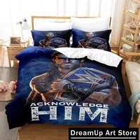 3D Print Wrestler Roman Reigns Bedding Set Quilt Cover Bed Cover with Pillowcase Twin Single Queen King Size Boys Adult Home 1