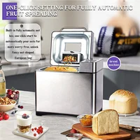 Household Stainless Steel Bread Maker Full Auto Intelligent Dough Fermentation Reservation 19in1 Lcd Toast Machine With a Window 1