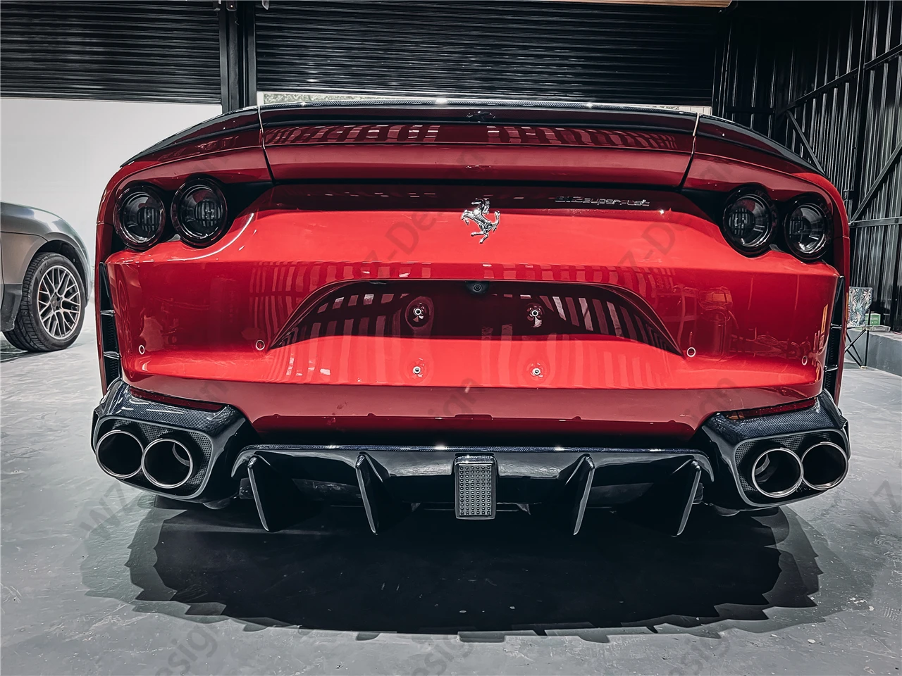 Accessori Per Auto Diffusore Posteriore Superfast In Fibra Di Carbonio A Secco 812 Con Luce Freno Adatta Per Ferrari 2017-2020 812 Superfast Ms Sf Sty