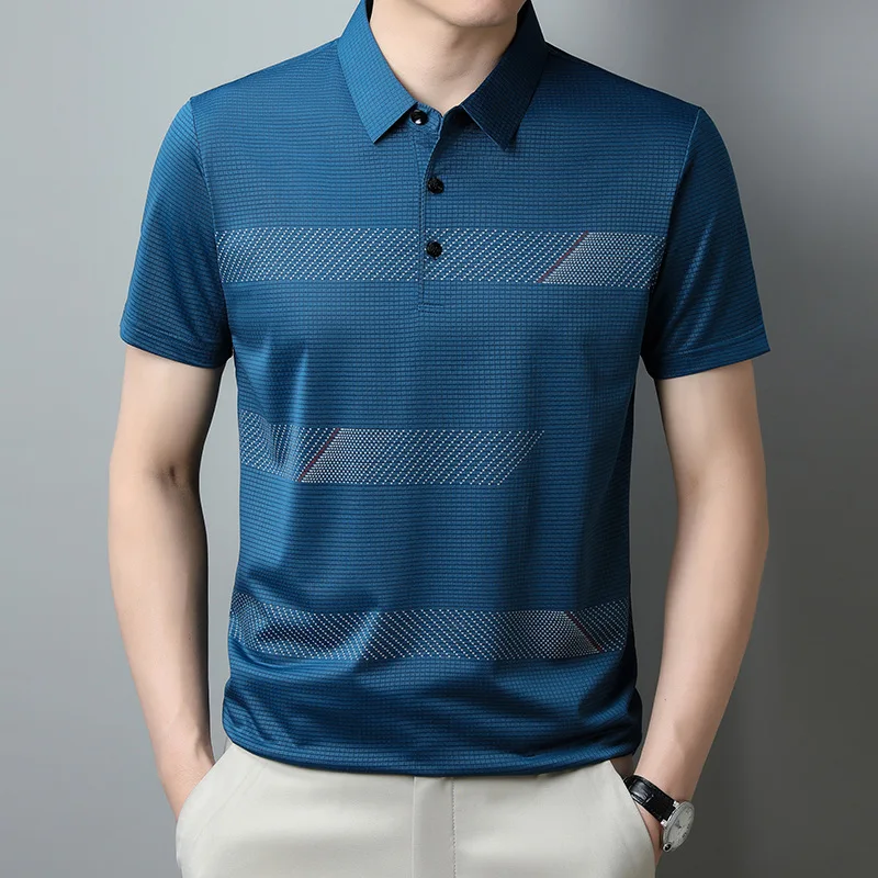 

Футболка мужская хлопковая с коротким рукавом, свободная рубашка-поло, лето 2023