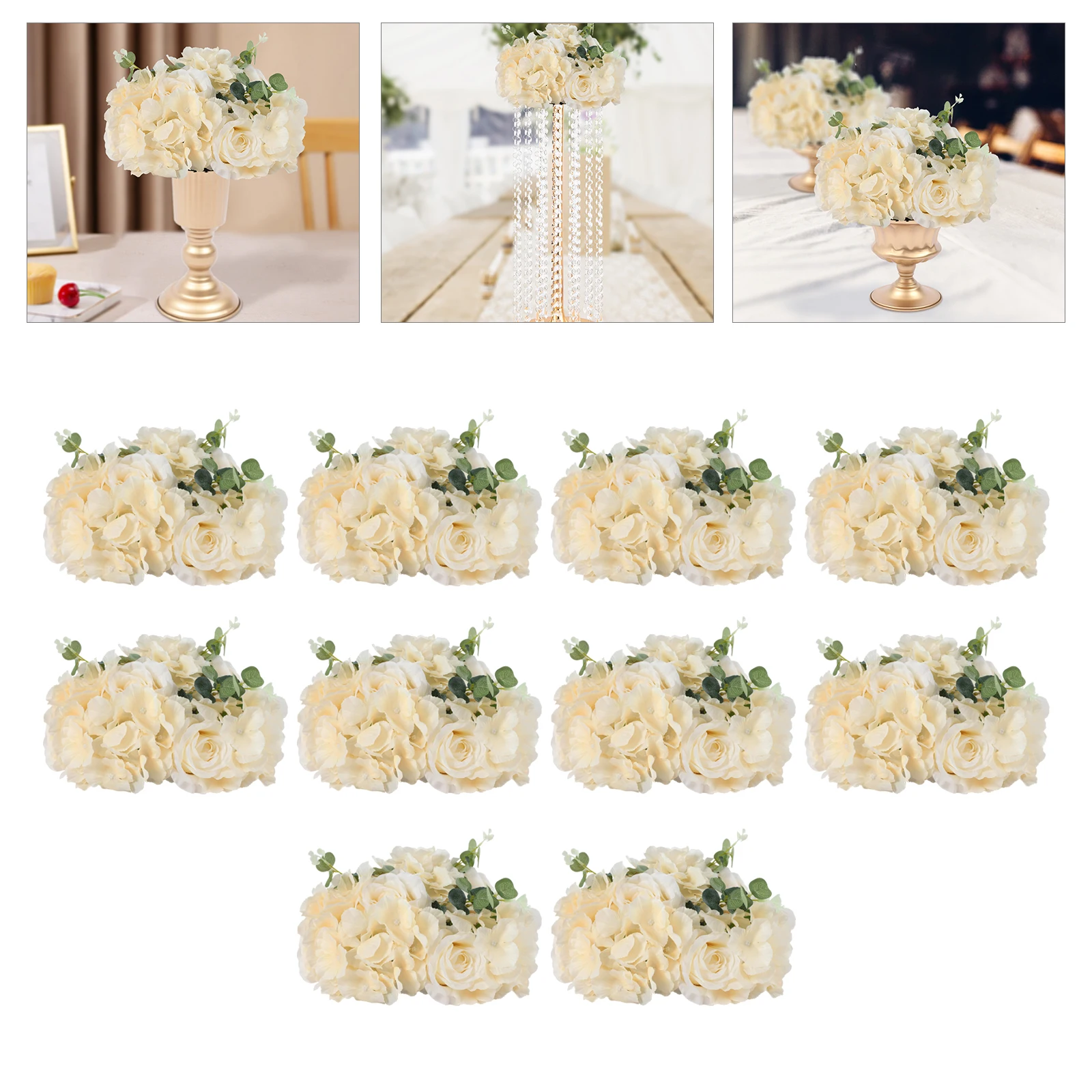 

10pcs Artificial Fake Flower Bouquet Plastic Flower Balls Wedding Party Decor Artificial Flower Balls