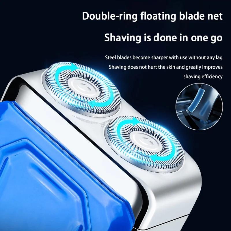미니 전기 스마트 면도기 가정용 자동차 면도기 디지털 디스플레이 듀얼 블레이드 충전식 면도기 강력한 수염 트리머 도구 새로운
