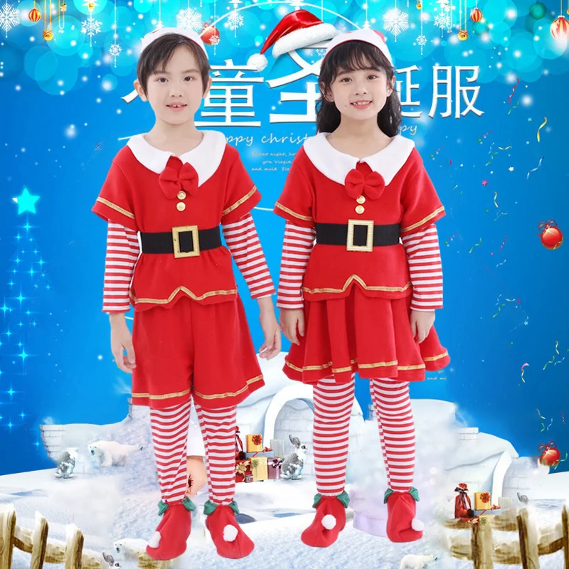 

Children's New Christmas Sets Boys Girls Santa Claus Costume Toddler Teens Christmas Suits Kids Xmas Top Pants 2psc Outfit 1-16Y