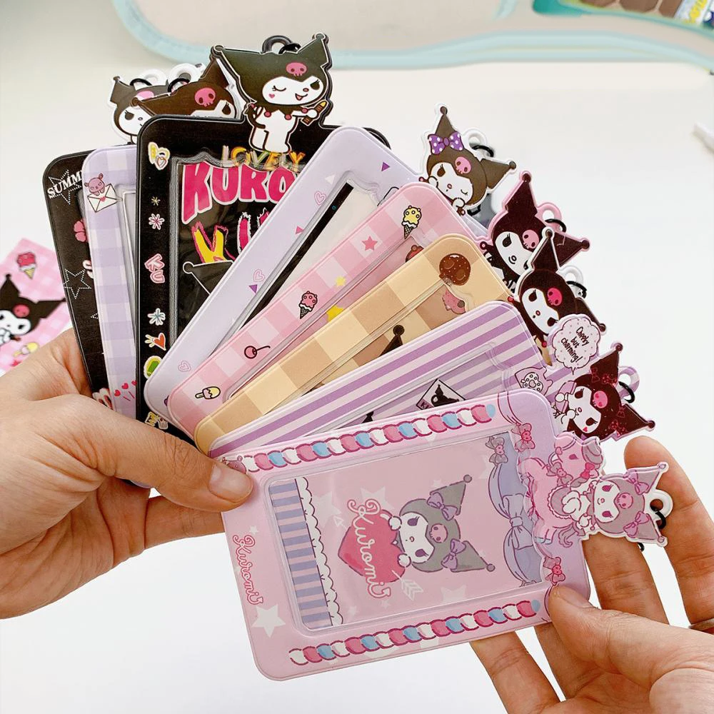 

Sanrioed Bus Card Holder Pochacco Kuromi Anime Cartoon Cinnamoroll Kawaii Id Credit Card Card Holder Idol Fans Photo Cover Gifts